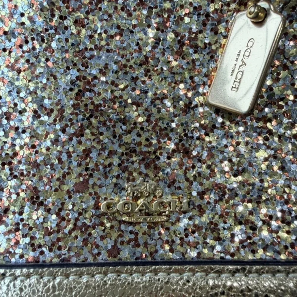 Coach Glitter Micro Mini Sierra Satchel Crossbody Gold OS